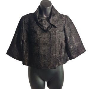 Mossimo Cropped Cocktail Jacket Womens Black 3/4 Sleeves One Button Sz M NWT